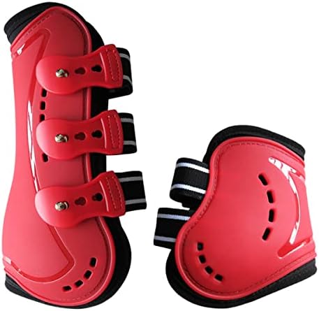 Horse Boots Open Front Jumping Tendon Sport Boots, Hind Fetlock Boots, Secure Leg Protection, Classic Breathable Equine Supplies, Set of 4