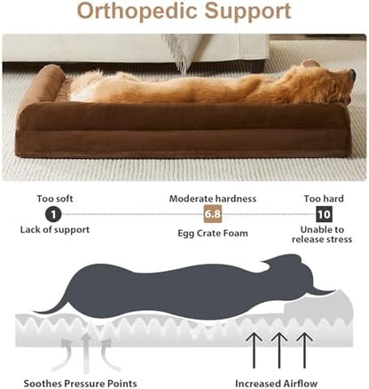BFPETHOME Orthopedic Washable XXL Dog Bed for Senior Dog Cozy Sleep