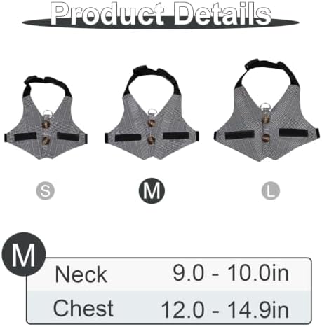 Hypeety Multipurpose Rabbit Vest Harness and Leash Set Adjustable Vest, M