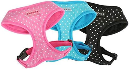 Puppia Dotty Dog Harness Over-The-Head No Pull No Choke Walking Training Adjustable for Small & Medium Dog, X-Small, Pink