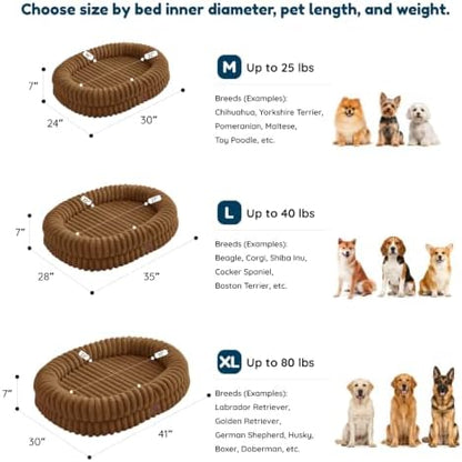 ChiXnuggle Orthopedic Dog Bed, Washable Cover, Faux Fur Bolster Pet Couch