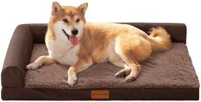 Patas Lague Orthopedic Large Dog Bed Washable Pet Sofa Bed 36''X24'' Brown