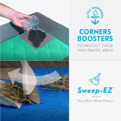Paw Inspired PopCorner Washable Fleece Cage Liners, C&C 2x5, Green