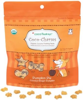 Cocotherapy Coco-Charms Training Treats – Pumpkin Pie, (1 Pouch), 5 Oz.