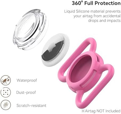 Waterproof AirTag Holder for Dog Collar, Soft Slide-On Dog AirTag Holder