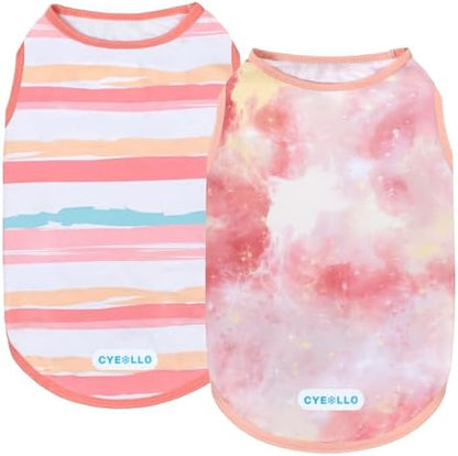 cyeollo 2Pack Dog Cooling Shirts Evaporative Dog Cooling Vest, XL, Pink