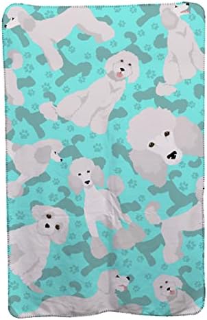 Caroline's Treasures MLM1060TBLT White Standard Poodle Soft Travel Blanket with Bag Airplane Blanket, Indoor Outdoor Camping Blanket for Traveling, Picnics, Beach Trips, Concerts