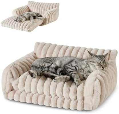 Hollypet Cat Bed Small Dog Orthopedic Couch Beds for Pets up to 13 lbs