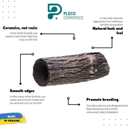 Plecoceramics Pleco Cave Natural Breeding Ceramic Decorations Fish Tank Aquarium Small Size (1 pcs)