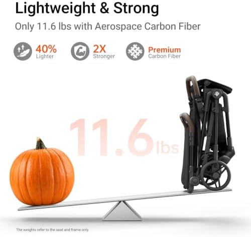 Mamazing Ultra Air Lightweight Baby Travel Stroller with Carbon Fiber Frame