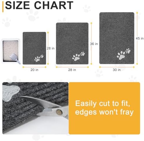BEAUTYZOO Cat Litter Mat, 28" x 36" Large Litter Trapping Mat, Waterproof