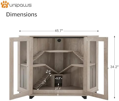 unipaws Chinchillas Hedgehog Cage with Ramp and House, Large Size