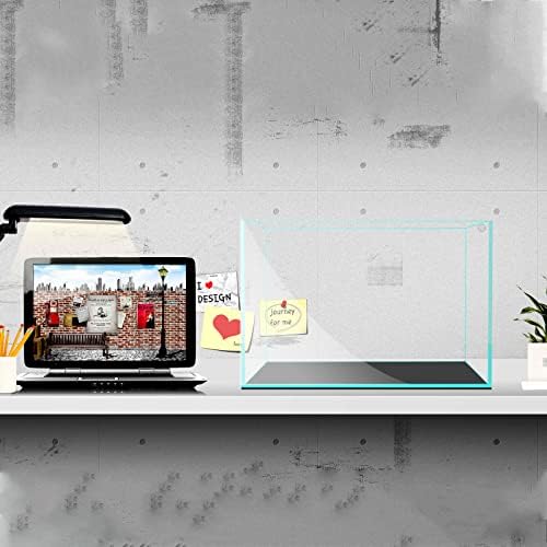 Fzone 10 Gal Rimless Low Iron Fish Tank Nova Clear Ultra-White 45° Mitered Edges Translucent Glass Anata Series Aquarium w/Black Foam Leveling Mat(S45-W30)