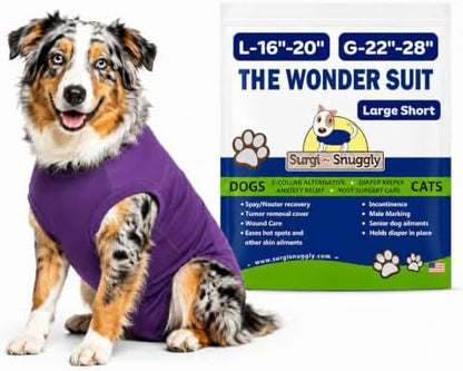 Surgi Snuggly Dog Surgery Recovery Suit, Cone Alternative, Spay/Neuter LS