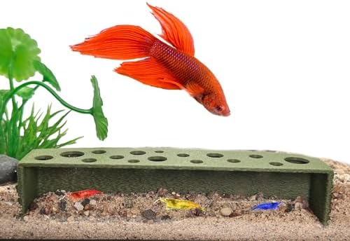 CTWPets Slim Shrimp Breeding Cave & Hide, Aquarium Tunnel, Forest Green