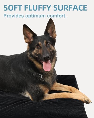 KSIIA Orthopedic Dog Bed for Large Dogs with Waterproof Lining, Black,41x27