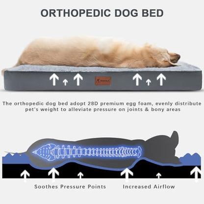 Waterproof Large Size Dog Crate Bed Orthopedic 36x27 Grey