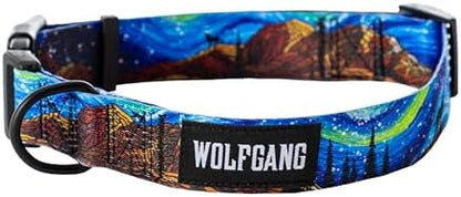 Wolfgang Wide Venture Dog Collar Starrywolf Print Medium