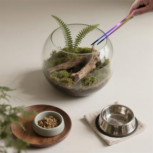 2 Pcs 10.6" Iridescent Reptile Feeding Tongs & Tweezers Set
