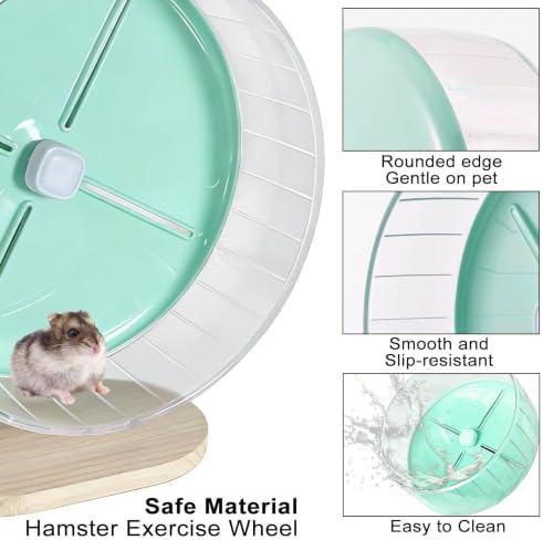Silent Hamster Wheel,10.2 Inch Quiet Spinner Syrian Hamster Running Wheel