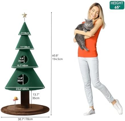 DWVO 60in Cat Christmas Tree with 2 Condos