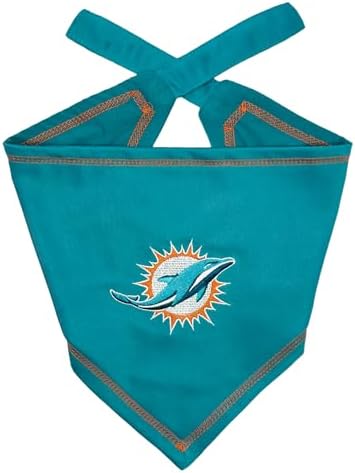 Pets First NFL Miami Dolphins TIE Bandana, Large/X-Large. Dog Bandana Scarf Bib for Pet Cat Dog. The Ultimate Game-Day, Party Bandana
