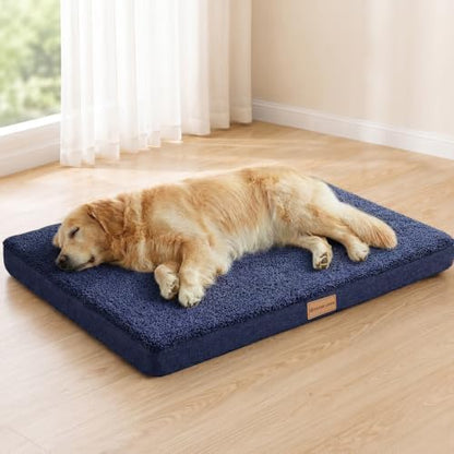Patas Lague Orthopedic Large Dog Bed Pet Sofa Mat 42''X28'' Navy Blue