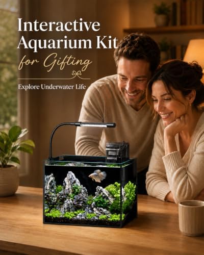 2.5 Gallon Nano Aquarium Starter Kit, Rimless Glass Fish Tank Kit