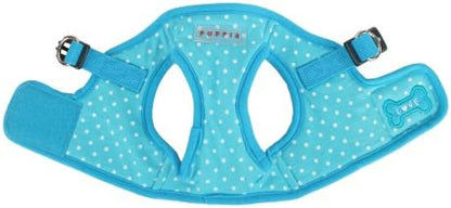 Puppia Dotty Step-in Vest Dog Harness No Pull No Choke Easy Wear Training Walking for Small Dog, Large, Sky Blue