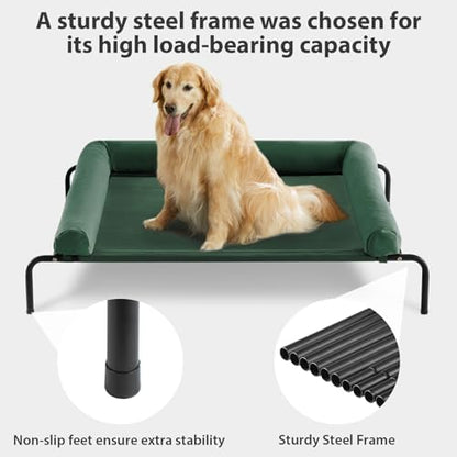 RRPETHOME Elevated Cooling Dog Cot Bed, Large Raised Outdoor Dog Bed