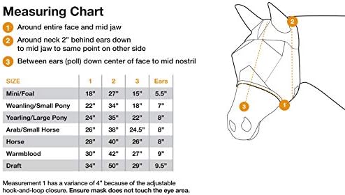 Cashel Quiet Ride Horse Fly Mask with Long Nose and Ears, Black, Draft