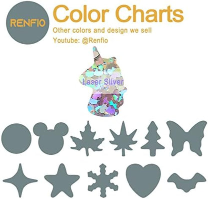 Renfio Holographic Unicorn Confetti Glitter for Resin,1.75 Oz 50g