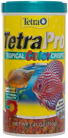 TetraFin Plus Goldfish Flakes 7.06 Ounces, Balanced Diet, with Algae to Promote Health & Pro Fish Food, Tropical Color Crisps with Color Enhancers, Floating Fish Food, 7.41 Ounce