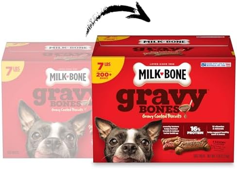 Milk-Bone GravyBones Dog Biscuits, Gravy Coated Small Dog Treats, 7 Lb. Box