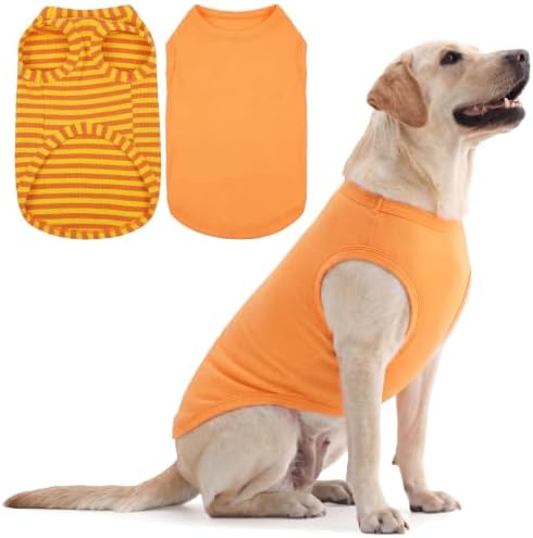 IECOii 2 Pack Dog Surgery Recovery Shirt Sleeveless Lightweight Dog Tshirt