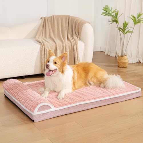 Orthopedic Large Dog Bed Pillow Pet Sofa Bed 36''X24'' Pink