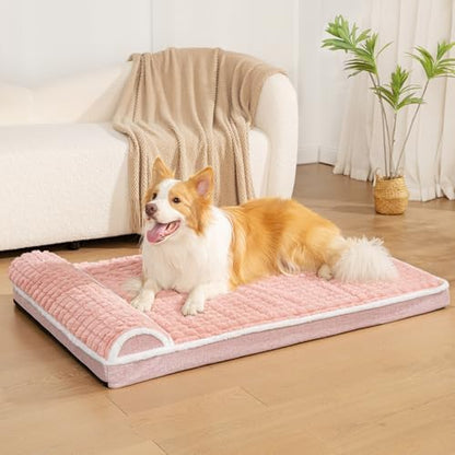 Orthopedic Large Dog Bed Pillow Pet Sofa Bed 56''X40'' Pink