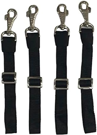 Majestic Ally 1200D 29"x19" Horse Stall Guard with Replaceable and Adjustable Length Straps and Replaceable Hardware (Black Black)
