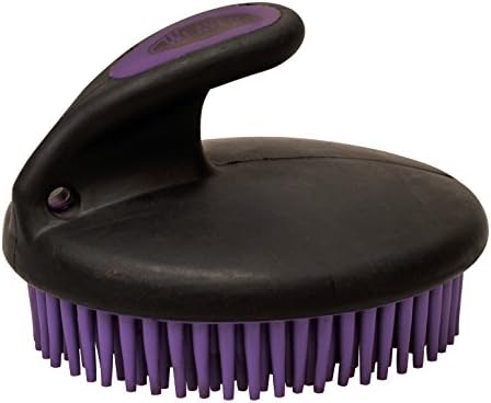 Weaver Equine Palm-Held Fine Curry with Small Rubber Bristles, Purple/Black