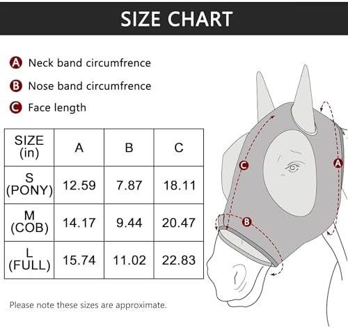 Stretchy Horse Fly Mask with Ears, Large Eye Space Pink Full