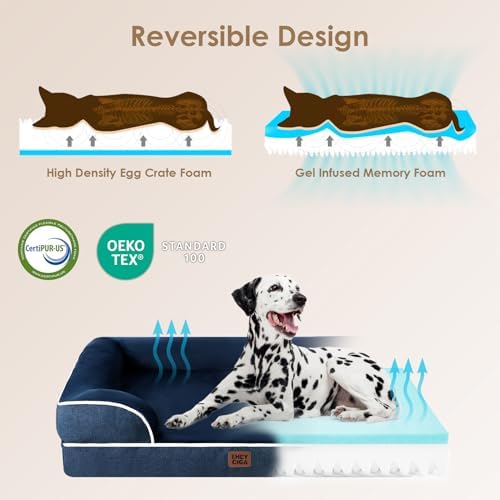 EHEYCIGA Orthopedic XXL Dog Bed, Waterproof Washable XL Big Pet Bed 46"