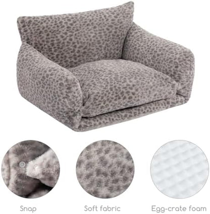 Hollypet Cat Bed Small Dog Orthopedic Couch Beds for Pets up to 20 lbs