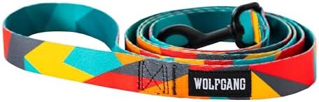 Wolfgang Heavy Duty Dog Leash, Pull-Tested to Over 800 lbs for Walking & Training, ShatterShapes Print, Large