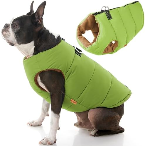 Gooby Padded Vest Dog Jacket, Solid Green, X-Large