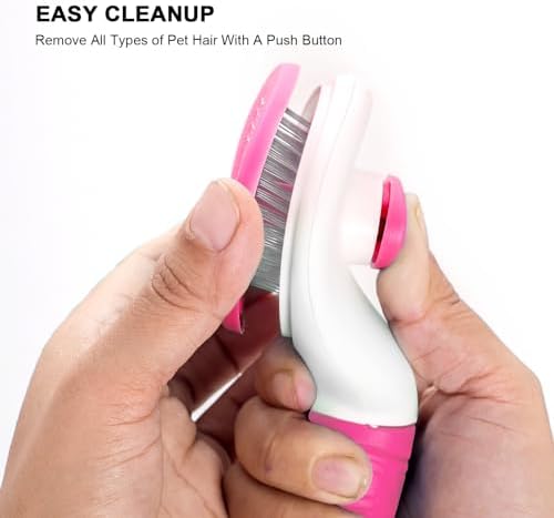 Aogeili Self‑Clean Slicker Brush for Dogs, Cats & Rabbits, 7.87 x 4.13 in