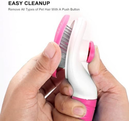 Aogeili Self‑Clean Slicker Brush for Dogs, Cats & Rabbits, 7.87 x 4.13 in