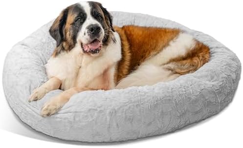 Best Friends by Sheri Original Calming Donut Dog Bed, Gray, XL, 45"