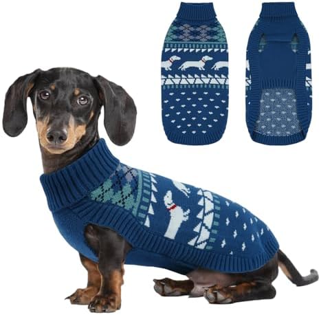 Lelepet Dachshund Sweater Turtleneck Dog Sweaters for Small Dogs (XS-XL)