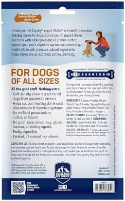 Himalayan Dog Chew PB Apple Crisp Yogurt Sticks | Prebiotic & Probotic Protein Rich | Lactose Free - Gluten Free - Corn Free - Grain Free | USA Made | All Breeds | Droolicious Dog Treats | 5 Pieces