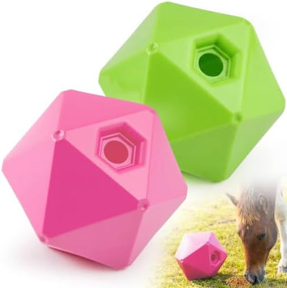 Seenelling 2 Pack Horse Treat Ball, 9" Feeder Toy for Horses, Green Pink